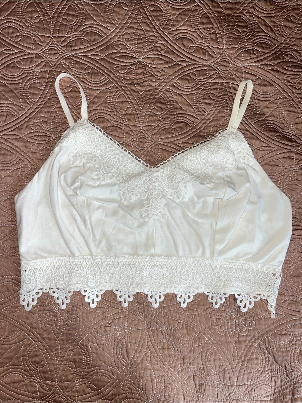 Mudd White Lace Trim Bralette — Size XXL